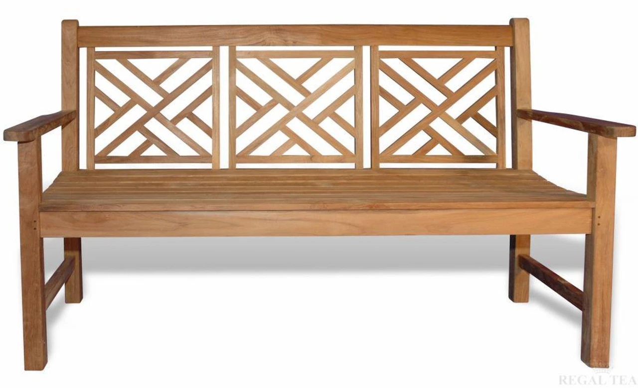 Regal Teak Chippendale Garden Bench 3 Regal Teak Chippendale Garden Bench - Image 3