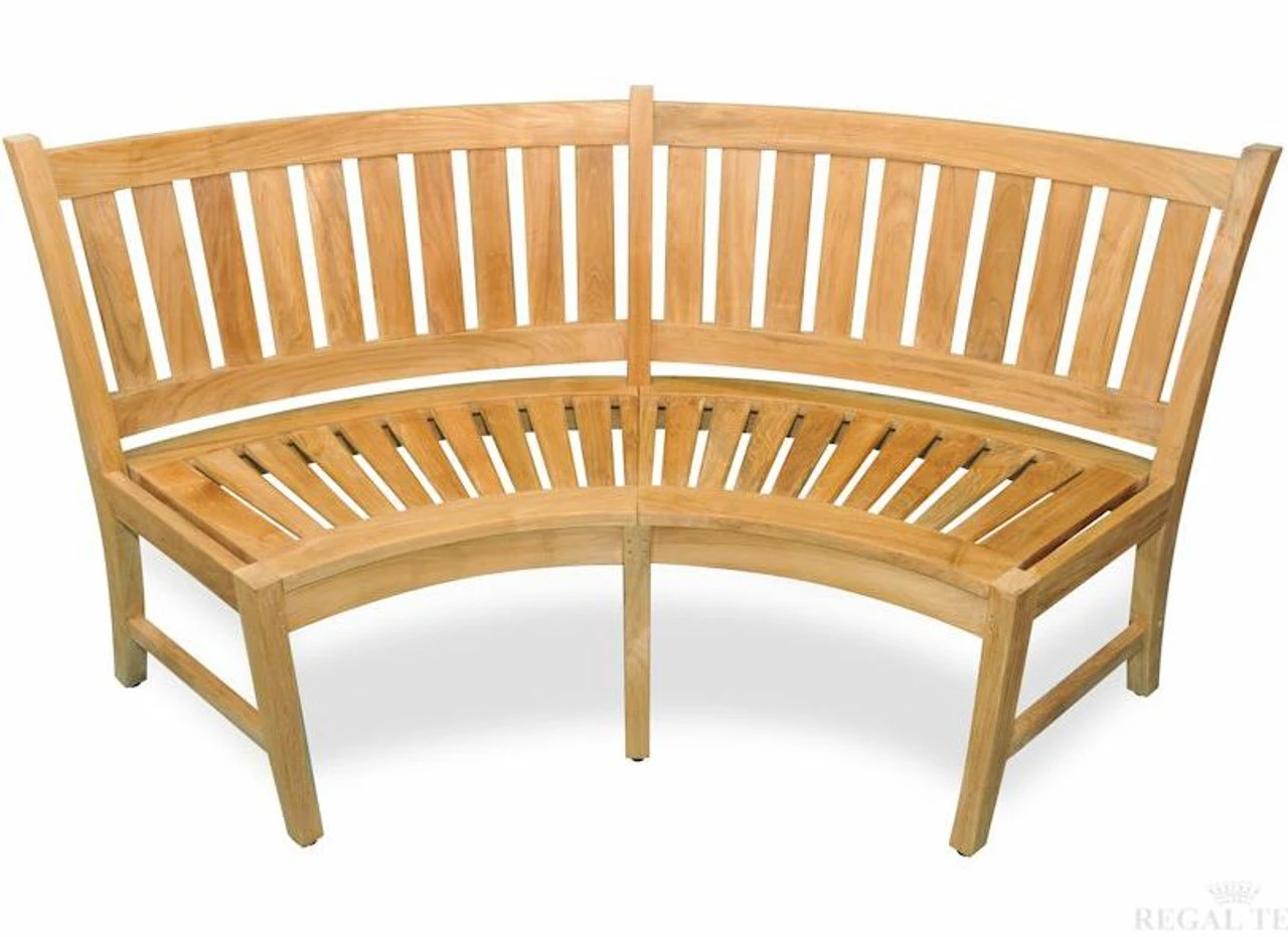 Regal Teak Estate Curved Teak Bench 3 Regal Teak Estate Curved Teak Bench - Image 3