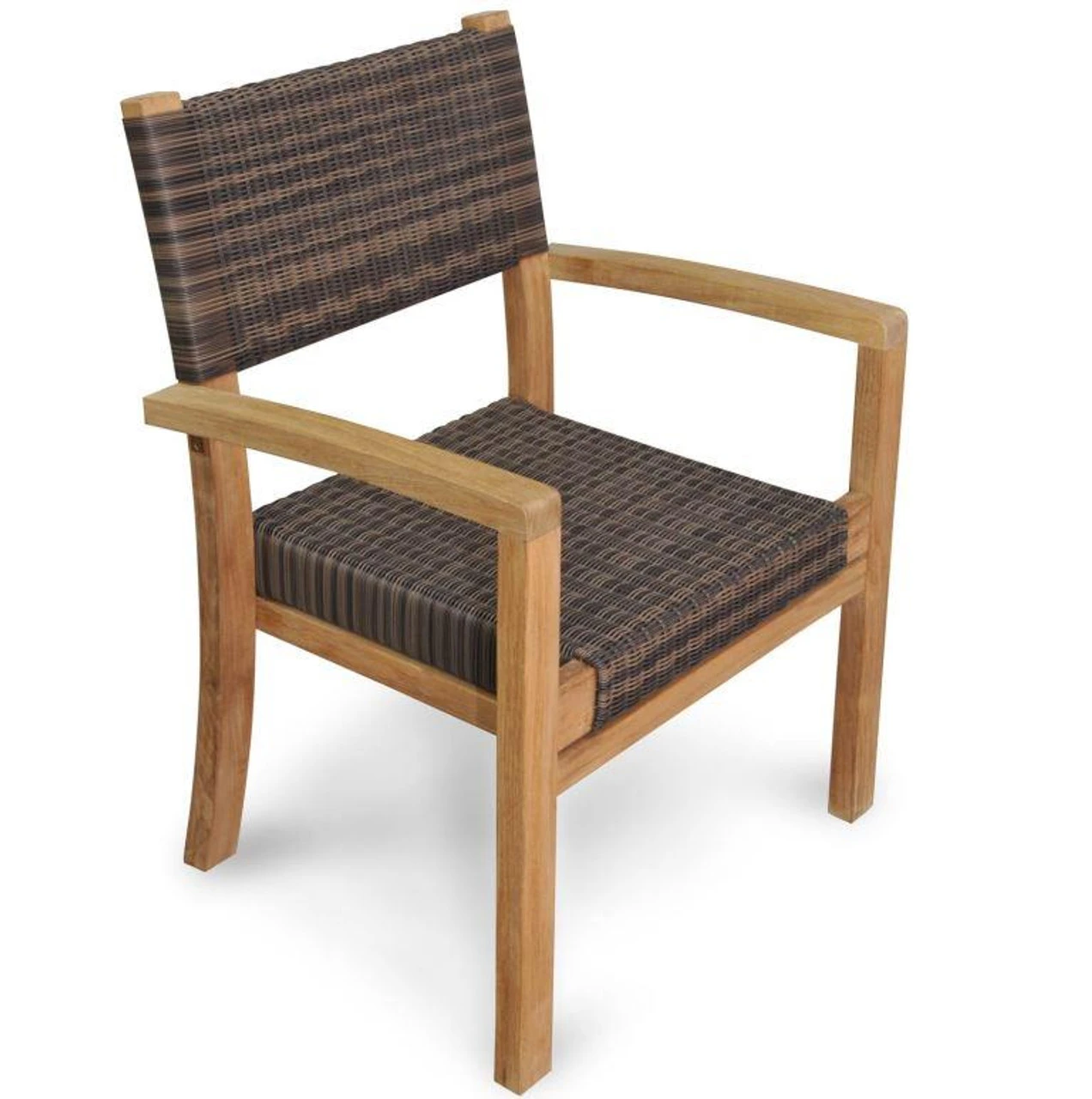 Regal Teak Wicker Stacking Dining Arm Chair - Set/4 - Not Currently Available 4 Regal Teak Wicker Stacking Dining Arm Chair - Set/4 - Not Currently Available - Image 4