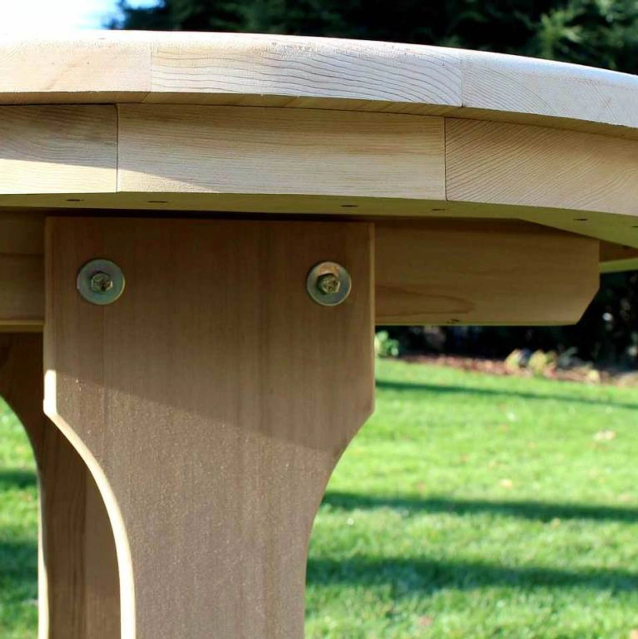 Round Cedar Trestle Dining Set 4 Round Cedar Trestle Dining Set - Image 4