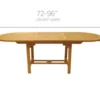 Royal Teak 72" - 96" Oval Family Expansion Table And 8 SailMate Chairs Dining Set
