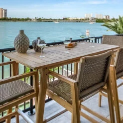 Royal Teak Admiral 65" Rectangular Patio Bar Height Table