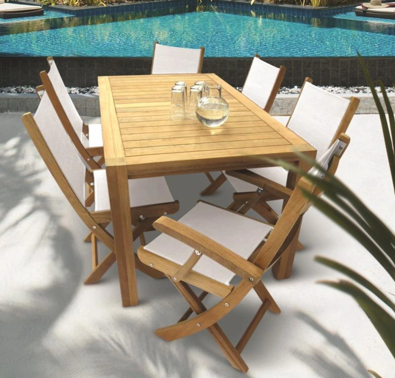 Royal Teak Dining Set With 63" Comfort Table And 6 Sailmate Chairs 5 Royal Teak Dining Set With 63" Comfort Table And 6 Sailmate Chairs - Image 5