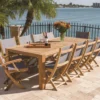 Royal Teak Dining Set With 96" Comfort Table And 10 Sail Mate - Available To Ship In Early July