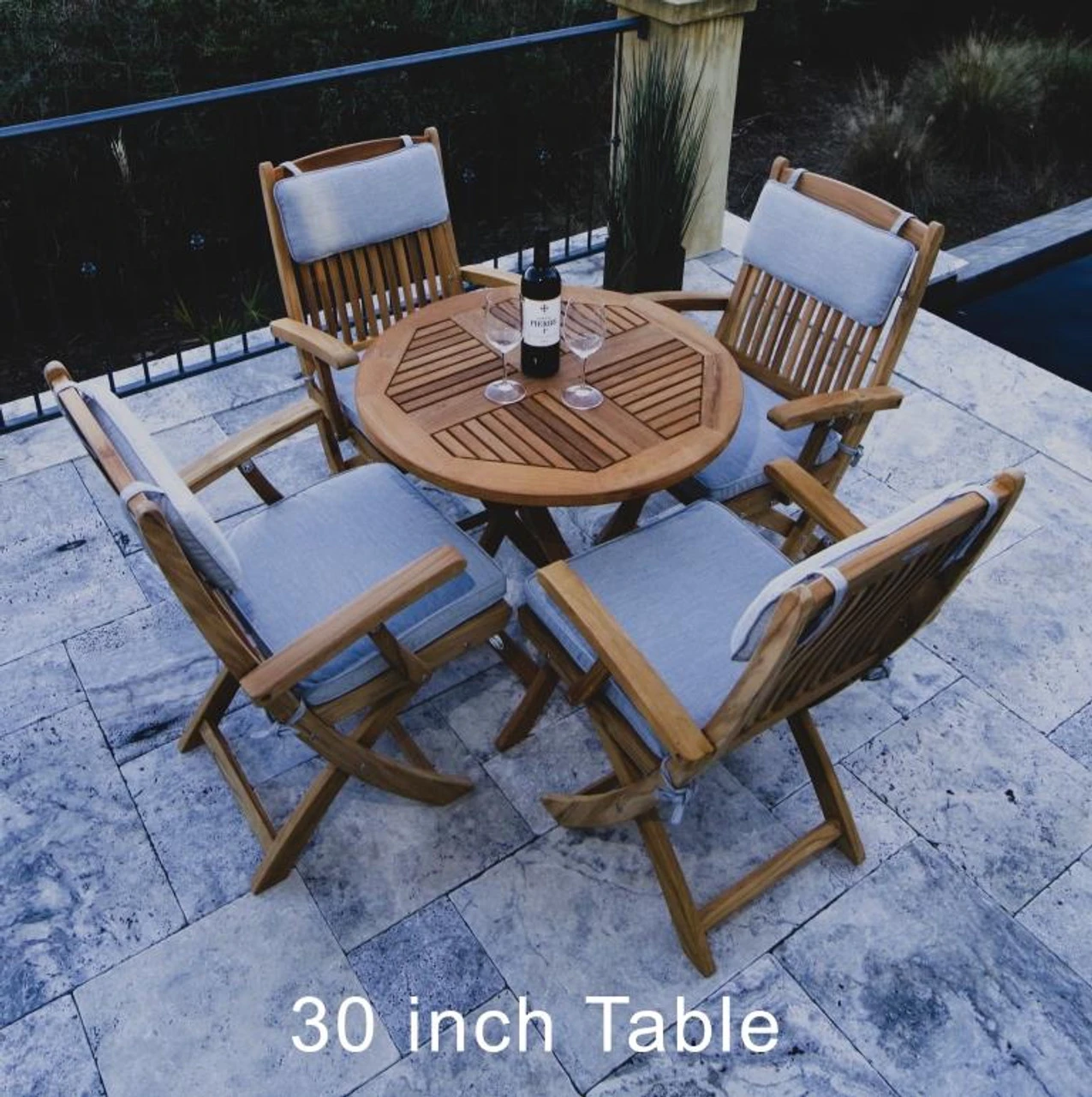 Royal Teak Sailor 30" Or 47" Round Semi-Folding Teak Tables 4 Royal Teak Sailor 30" Or 47" Round Semi-Folding Teak Tables - Image 4