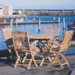 Royal Teak Sailor 47" Round Folding Table And 4 Sailor Armchairs 7 Royal Teak Sailor 47" Round Folding Table And 4 Sailor Armchairs -Patio Furniture Store sailor teak 47 round folding table 4 sailor armhairs 61 10743.1683581357