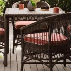 Woodard San Michele Wicker 36" Dining Table By Alexa Hampton