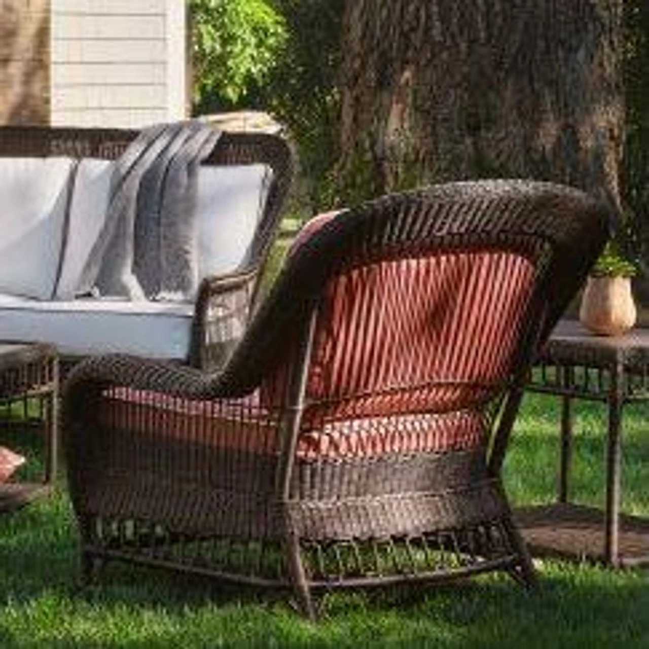 Woodard San Michele Wicker Lounge Chair By Alexa Hampton 2 Woodard San Michele Wicker Lounge Chair By Alexa Hampton - Image 2