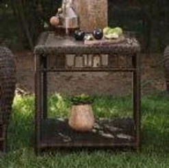 Woodard San Michele Wicker 26" Side Table By Alexa Hampton