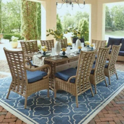 Lloyd Flanders Vinyl Wicker Magnolia 8 Seat Dining Set -Patio Furniture Store set Magnolia LargeDining accessorized V 300dpi edited 84935.1701200381