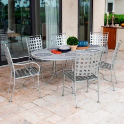 Woodard Wrought Iron Sheffield 6 Seat Dining Set 15 Woodard Wrought Iron Sheffield 6 Seat Dining Set -Patio Furniture Store sheffield oval dining set 85410.1671217507