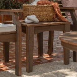 Berlin Gardens Resin Classic Terrace 25" End Table -Patio Furniture Store side table Brazilian Walnut edited 00325.1673383361