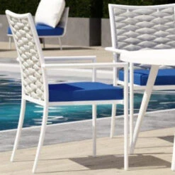 Source Furniture Aria Open Arm Dining Chair Set/2- Premium Cushion Included