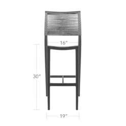 Source Furniture Chloe Rope Bar Height Side Chair Set/2