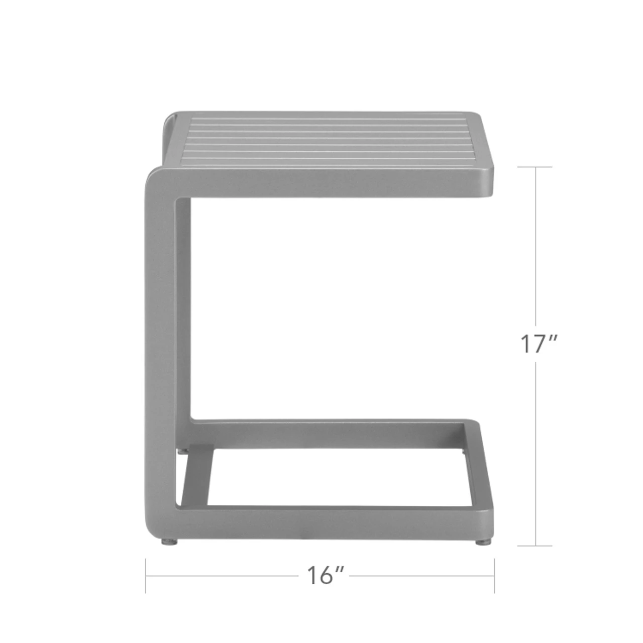 Source Furniture Fusion Aluminum 16" C Shape Side Table 3 Source Furniture Fusion Aluminum 16" C Shape Side Table - Image 3