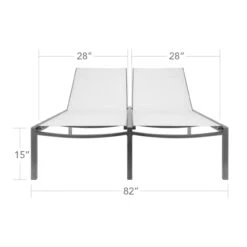 Source Furniture Fusion Sling Armless Double Chaise Lounge Chair