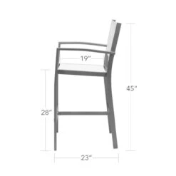 Source Furniture Fusion Sling Bar Height Arm Chair - Set Of 2