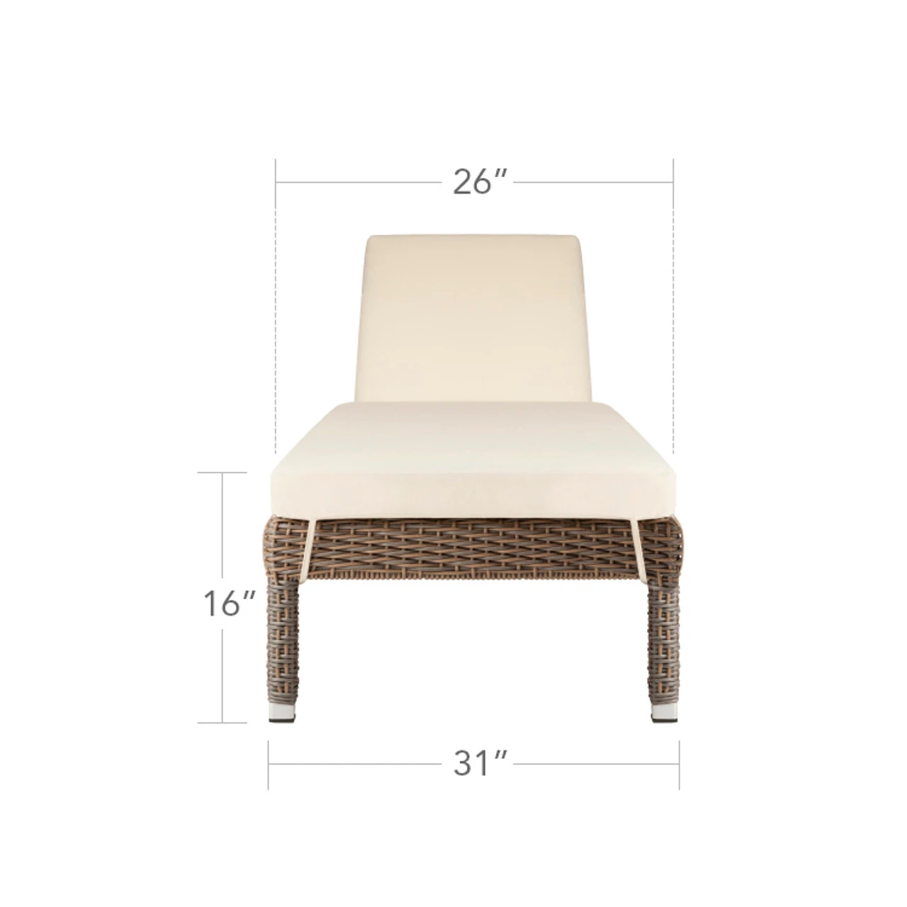 Source Furniture Lucaya Wicker Chaise Lounge Chair - Standard Cushion Included 5 Source Furniture Lucaya Wicker Chaise Lounge Chair - Standard Cushion Included - Image 5