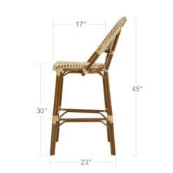 Source Furniture Paris Wicker Bar Height Side Chair - Set Of 2
