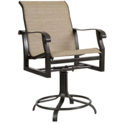 Woodard Cortland Sling Swivel Counter Stool