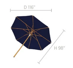 Royal Teak 10' Deluxe Market Umbrella -Patio Furniture Store teak 10 deluxe market umbrella navy green off white options 50 11721.1646965797