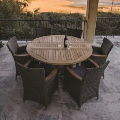 Royal Teak 5' Round Drop Leaf Table Set With 6 Helena Chairs 11 Royal Teak 5' Round Drop Leaf Table Set With 6 Helena Chairs -Patio Furniture Store teak 5 round drop leaf table set with 6 helena chairs 98 25025.1646965692
