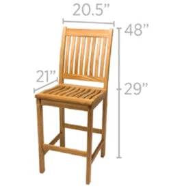 Royal Teak Bar Chair -Patio Furniture Store teak bar chair 76 18311.1683583536