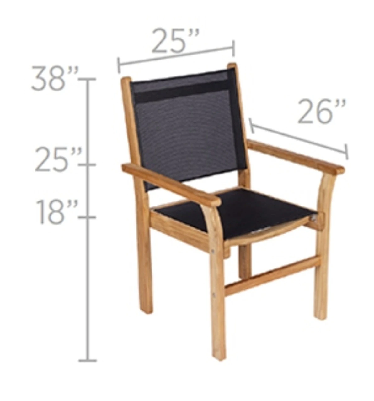 Royal Teak Captiva Sling Stacking Chair 3 Royal Teak Captiva Sling Stacking Chair - Image 3