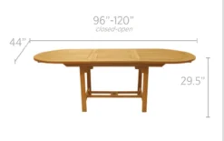 Royal Teak Oval Expansion Tables - 3 Sizes -Patio Furniture Store teak oval expansion tables 3 sizes 108 02030.1646939553