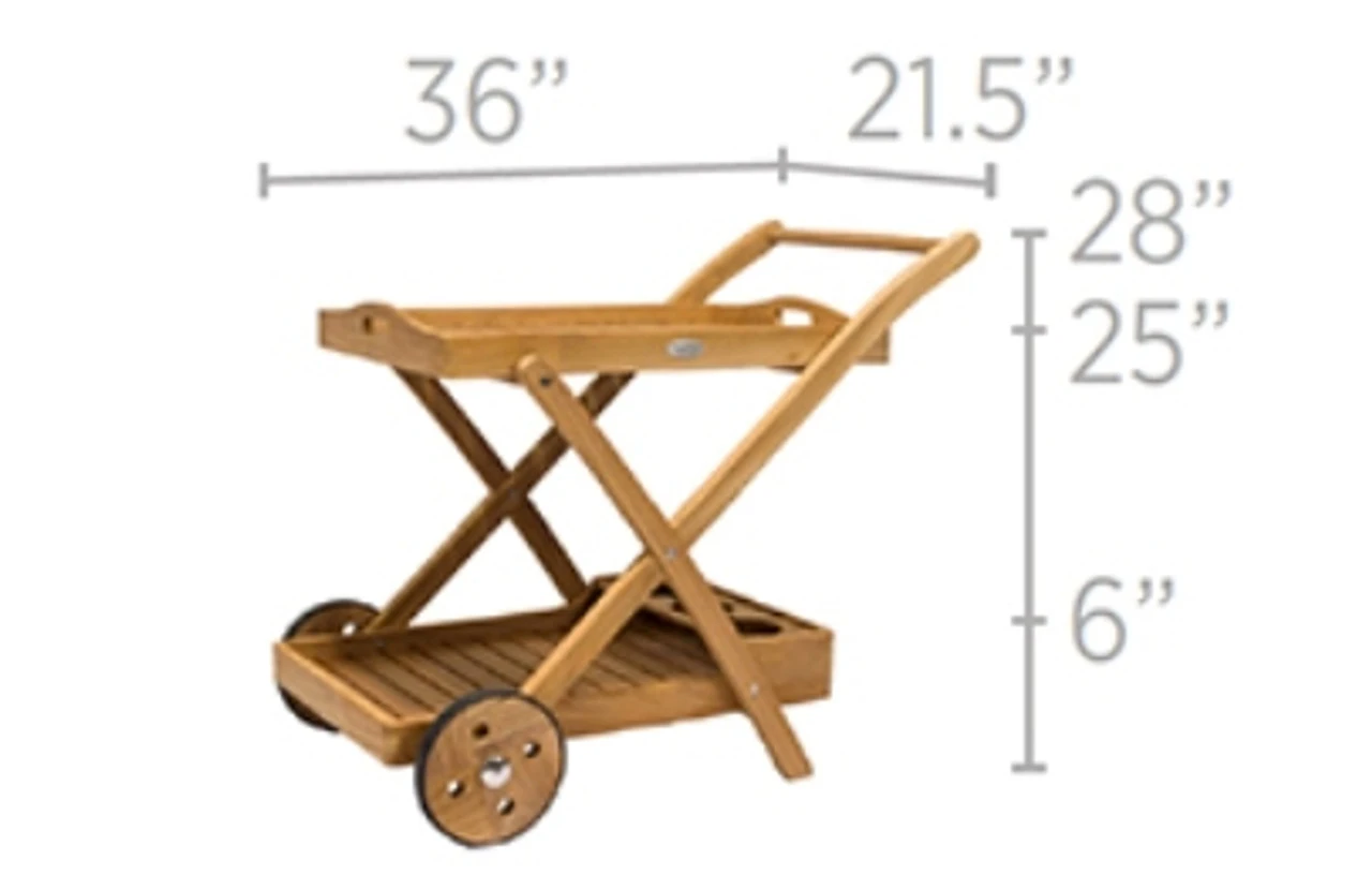 Royal Teak 33" Serving Cart 2 Royal Teak 33" Serving Cart - Image 2