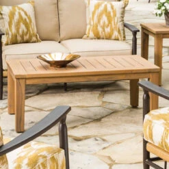 Lloyd Flanders Teak 45" Rectangular Cocktail Table