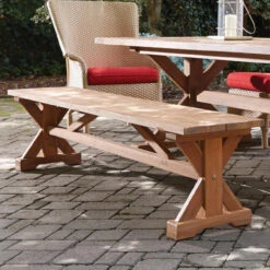 Lloyd Flanders Teak 79" Backless Dining Bench -Patio Furniture Store teak dining bench edited 68576.1699907587