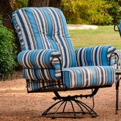 Woodard Wrought Iron Terrace Smaller Swivel Rocking Lounge Chair -Patio Furniture Store terrace big man swivel front 40498.1701984344