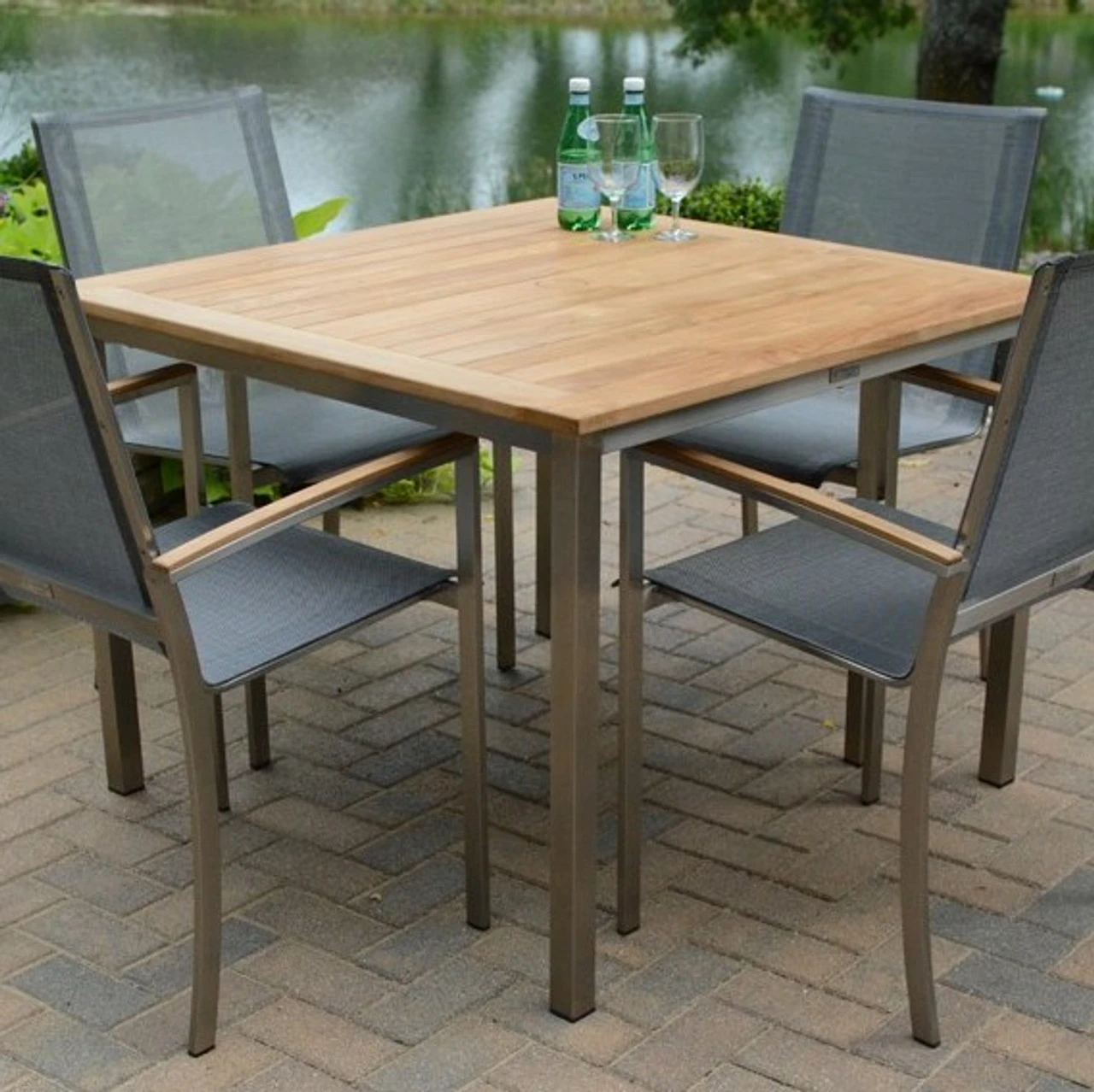 Three Birds Avanti Teak 40" Square Dining Table 2 Three Birds Avanti Teak 40" Square Dining Table - Image 2