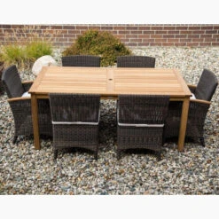Three Birds Brunswick Teak & Bella Wicker Dining Set