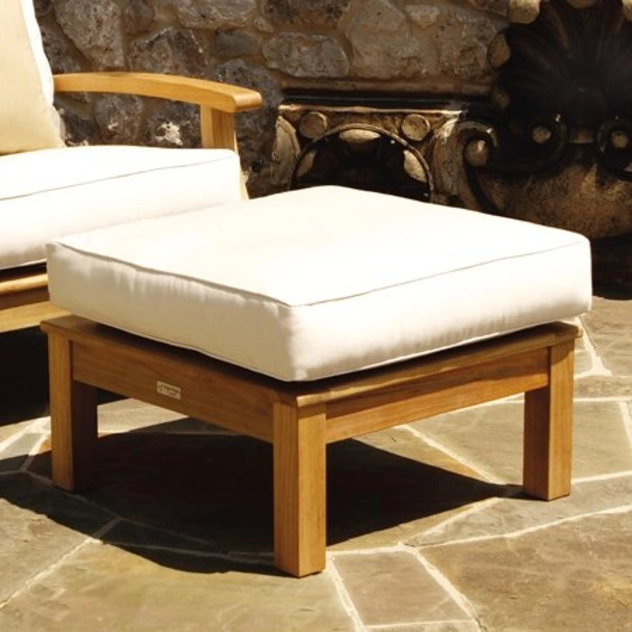 Three Birds Monterey Teak Ottoman 1 Three Birds Monterey Teak Ottoman