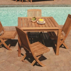 Three Birds Newport Teak 42" Square Dining Table