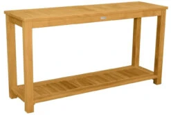 Three Birds Newport Teak 60" Wide Console Table With Shelf