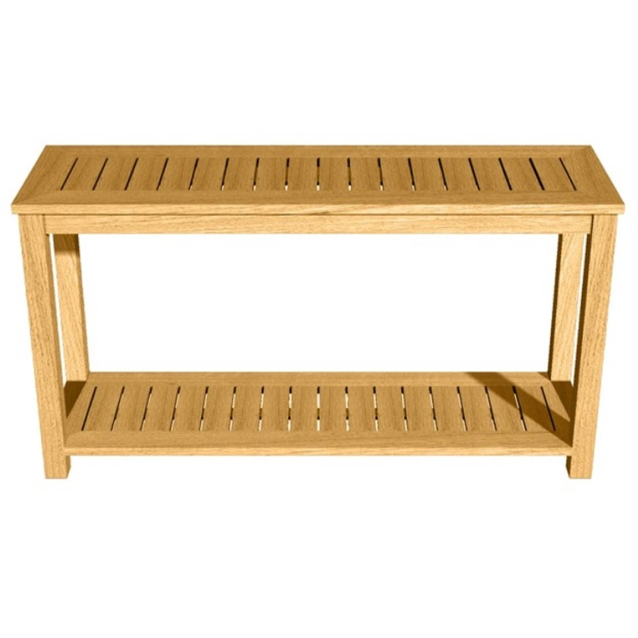 Three Birds Newport Teak 60" Wide Console Table With Shelf 2 Three Birds Newport Teak 60" Wide Console Table With Shelf - Image 2