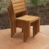 Three Birds Sedona Teak Stacking Side Chair - Set Of 2