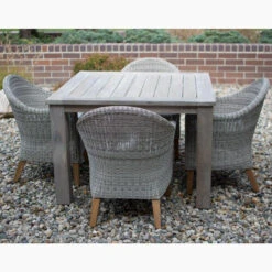 Three Birds Shelburne Teak & Viena Wicker 4 Seat Dining Set 6 Three Birds Shelburne Teak & Viena Wicker 4 Seat Dining Set -Patio Furniture Store three birds shelburne teak wicker 4 seat dining set 60 75789.1646966253