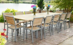 Three Birds SoHo Teak 115" Rectangle Extension Table -Patio Furniture Store three birds soho teak 115 rectangle extension table 96 02997.1696277703