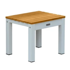 Three Birds SoHo Teak & Aluminum 20" Backless Bench -Patio Furniture Store three birds soho teak aluminum 20 backless bench 26 38101.1696284110