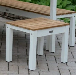 Three Birds SoHo Teak & Aluminum 20" Backless Bench