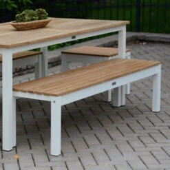 Three Birds SoHo Teak & Aluminum 65" Backless Bench -Patio Furniture Store three birds soho teak aluminum 65 backless bench 22 81007.1696281690