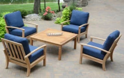 Three Birds St. Lucia Teak Deep Seating Arm Chair