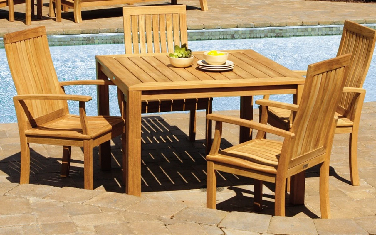 Three Birds Teak 5 Piece Square Monterey Dining Set 2 Three Birds Teak 5 Piece Square Monterey Dining Set - Image 2