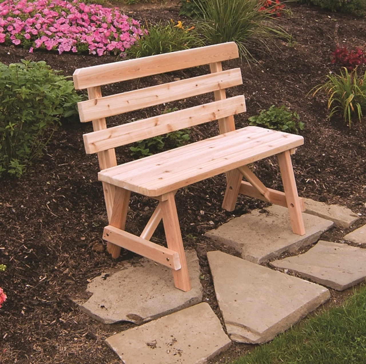Traditional Cedar Backed Bench (2', 3', 4', 5', 6', Or 8') 1 Traditional Cedar Backed Bench (2', 3', 4', 5', 6', Or 8')