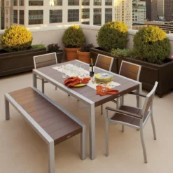 TREX® Surf City Seat And Bench Dining Set - Currently Unavailable -Patio Furniture Store trex surf city seat and bench dining set 68 74861.1646940041