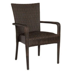 Whitecraft By Woodard All -Weather Wicker Padded Seat Dining Arm Chair